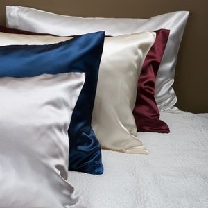 2pc Satin Pillowcase/Plain Pillow Cover queen